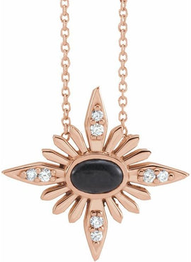 14K White Gold Natural Ethiopian Opal & .08 CTW Natural Diamond Pendant