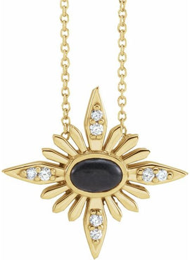 14K White Gold Natural Ethiopian Opal & .08 CTW Natural Diamond Pendant