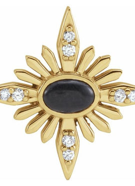14K White Gold Natural Ethiopian Opal & .08 CTW Natural Diamond Pendant