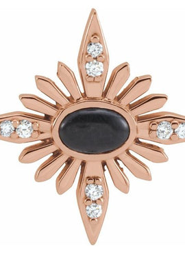 14K White Gold Natural Ethiopian Opal & .08 CTW Natural Diamond Pendant