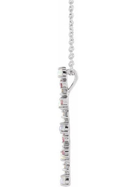 14K Rose Gold  Natural Honey Topaz. Natural Turquoise & 1/8 CTW Natural Diamond Scattered Bar Pendant
