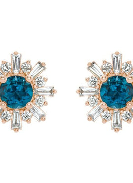 14K White Gold Natural Green Tourmaline & 3/4 CTW Natural Diamond Earrings