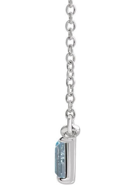 14K White Gold Natural Blue Multi-Gemstone & 1/8 CTW Natural Diamond Bar 16
