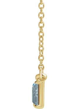 14K White Gold Natural Blue Multi-Gemstone & 1/8 CTW Natural Diamond Bar 16