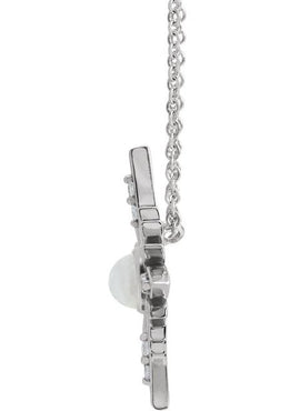 14K White Gold Natural Ethiopian Opal & .08 CTW Natural Diamond Pendant