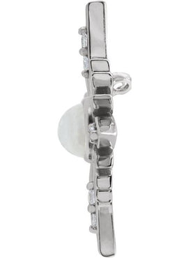 14K White Gold Natural Ethiopian Opal & .08 CTW Natural Diamond Pendant