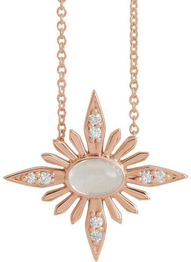 14K White Gold Natural Ethiopian Opal & .08 CTW Natural Diamond Pendant