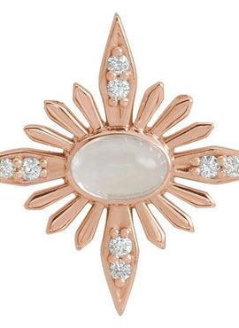 14K White Gold Natural Ethiopian Opal & .08 CTW Natural Diamond Pendant