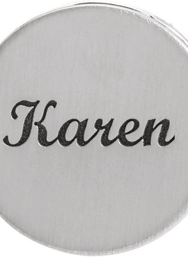 14K White Gold Engravable Disc Pendant