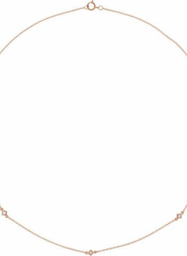 14K Yellow Gold 1/6 CTW Natural Diamond 3-Station 16