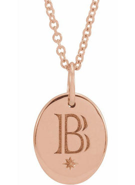 14K Rose Gold Engravable Oval 16-18