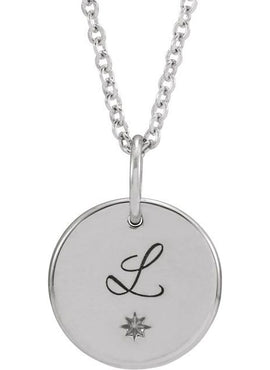 14K White Gold Engravable Round 16-18