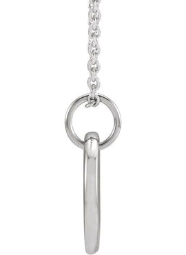 14K White Gold Engravable .005 CT Natural Diamond 16-18