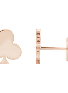 14K White Gold Club Earrings