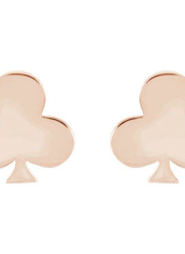 14K White Gold Club Earrings