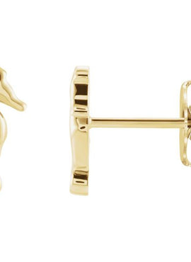 14K White Gold Seahorse Earrings
