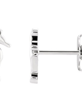 14K White Gold Seahorse Earrings