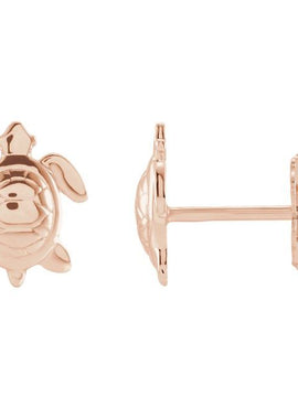 14K White Gold Sea Turtle Earrings