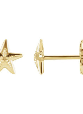 14K White Gold Starfish Earrings