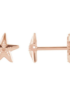 14K White Gold Starfish Earrings
