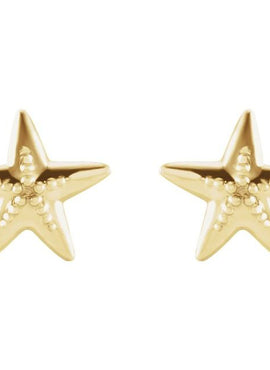 14K White Gold Starfish Earrings