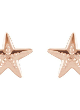14K White Gold Starfish Earrings