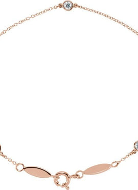 14K Rose Gold 1/3 CTW Natural Diamond Bezel-Set Station 7