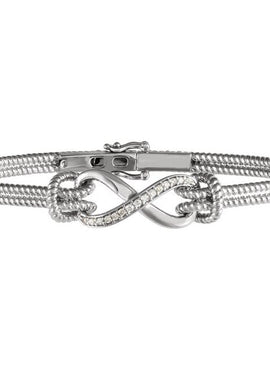14K Yellow/White Gold  1/8 CTW Natural Diamond Bangle 7 1/2” Bracelet