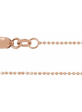 14K Yellow Gold 1 mm Diamond-Cut Bead Chain by the Inch
