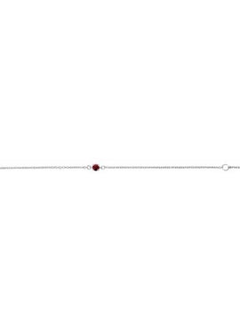 14K White Gold Imitation Mozambique Garnet Youth Birthstone 4 1/2-5 1/2