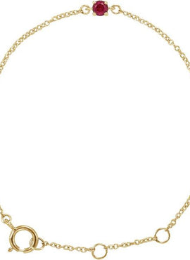 14K White Gold Imitation Mozambique Garnet Youth Birthstone 4 1/2-5 1/2