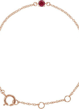 14K White Gold Imitation Mozambique Garnet Youth Birthstone 4 1/2-5 1/2