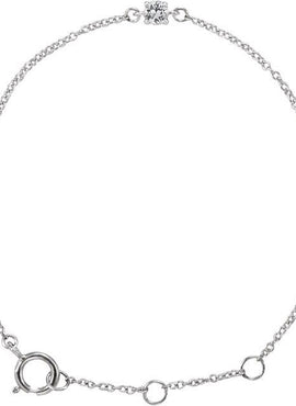 14K White Gold Imitation Mozambique Garnet Youth Birthstone 4 1/2-5 1/2