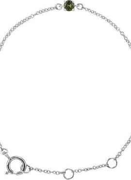 14K White Gold Imitation Mozambique Garnet Youth Birthstone 4 1/2-5 1/2