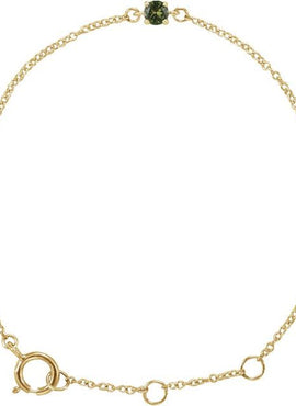 14K White Gold Imitation Mozambique Garnet Youth Birthstone 4 1/2-5 1/2