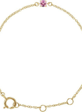 14K White Gold Imitation Mozambique Garnet Youth Birthstone 4 1/2-5 1/2