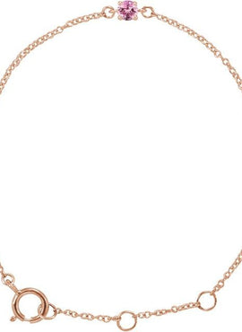 14K White Gold Imitation Mozambique Garnet Youth Birthstone 4 1/2-5 1/2