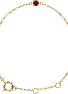14K White Gold Imitation Mozambique Garnet Youth Birthstone 4 1/2-5 1/2
