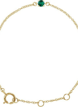 14K White Gold Imitation Mozambique Garnet Youth Birthstone 4 1/2-5 1/2