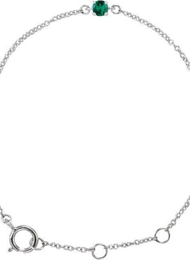 14K White Gold Imitation Mozambique Garnet Youth Birthstone 4 1/2-5 1/2