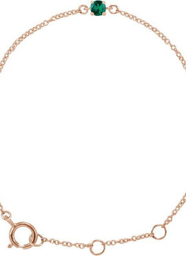 14K White Gold Imitation Mozambique Garnet Youth Birthstone 4 1/2-5 1/2