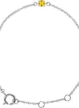 14K White Gold Imitation Mozambique Garnet Youth Birthstone 4 1/2-5 1/2