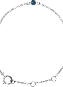 14K White Gold Imitation Mozambique Garnet Youth Birthstone 4 1/2-5 1/2