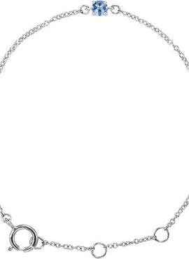 14K White Gold Imitation Mozambique Garnet Youth Birthstone 4 1/2-5 1/2