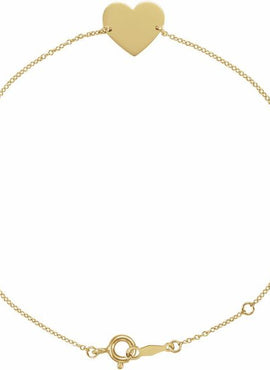 14K White Gold Engravable Heart 7-8