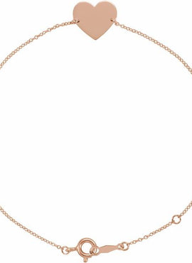 14K White Gold Engravable Heart 7-8
