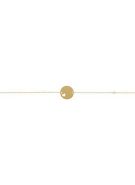 14K White Gold Engravable Pierced Heart Disc 7-8