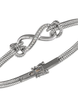 14K Yellow/White Gold  1/8 CTW Natural Diamond Bangle 7 1/2” Bracelet