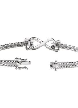 14K Yellow/White Gold  1/8 CTW Natural Diamond Bangle 7 1/2” Bracelet