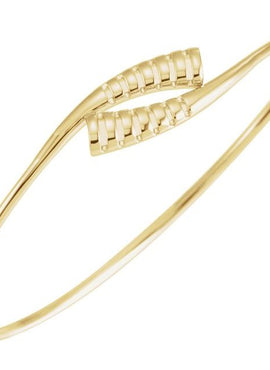 14K Yellow Gold 16.5 mm Bypass Bangle 7